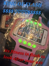 King of flash presents fitness with your phone safely attached to your arm L.E.D