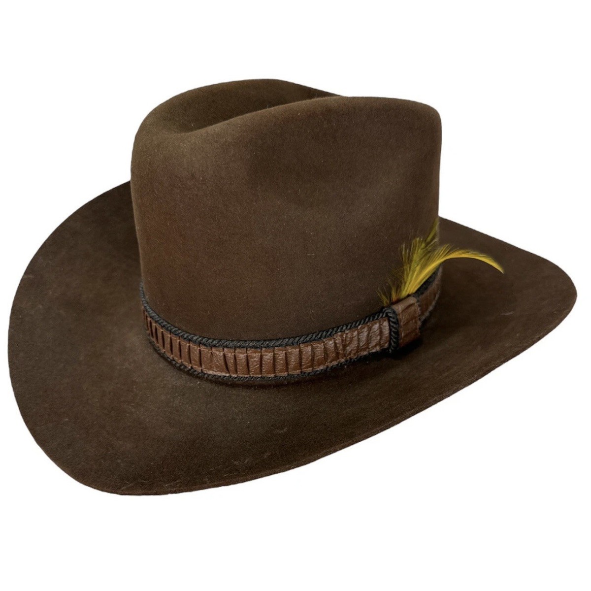 帽子 70s Vintage STETSON 3XBeaver 7 2/1 60cm Vintage Stetson 3X Beaver Cowboy Hat Brown Long Oval 7 1/4 Very