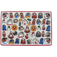 Kurt Adler Wooden Miniature Ornaments Set of 48 - Perfect for Christmas Trees
