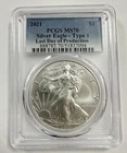 2021 $1 Silver Eagle Type 1 - Last Day Prod - 1 oz silver - Slabbed PCGS MS70