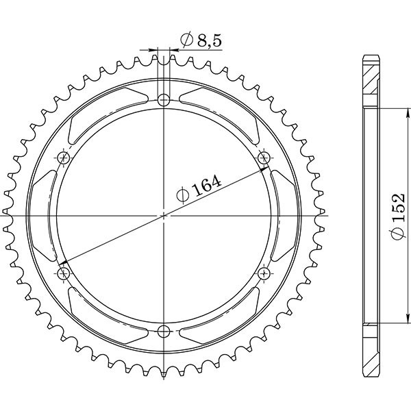 Zahnrad Stahl P428 - Z55 (DIS.12512) Yamaha 400 Sr 91/00-image