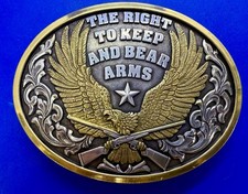 The Right to Keep Bear Arms Second Amendment US Constitution Nocona Belt Buckle