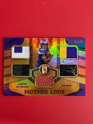 2021 Gold Standard Justin Jefferson Mother Lode /49 SSP Vikings Ball Cleats Uni