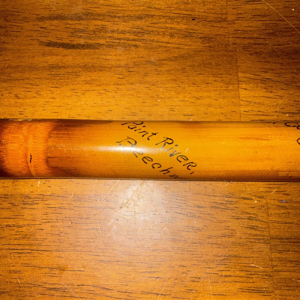Antigua caña de pescar South Bend 1927 de bambú dividido 61 pulgadas con tubo personalizado Foto 4 de 4