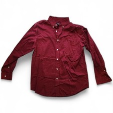 Button Down Long Sleeve Shirt Mens Office Holiday