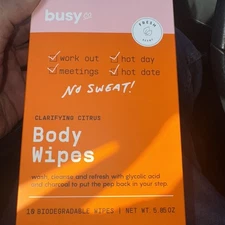 Organic Body Wipes 10 Count Gentle Skin Cleaning Wipes for Freshness On-The-Go