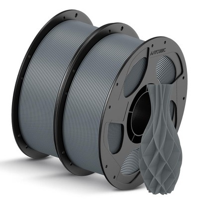 ANYCUBIC PLA Filament 1.75mm Bundle, 3D Printer 2*1kg Pla Texture Grey 