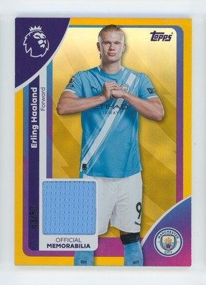 2025-26 Erling Haaland Topps Premier League Gold Manchester City Jersey 43/50