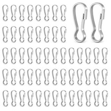 100 Pcs 0.59" Mini Metal Spring Hooks Stainless Steel Lanyards Snap Clip Hooks