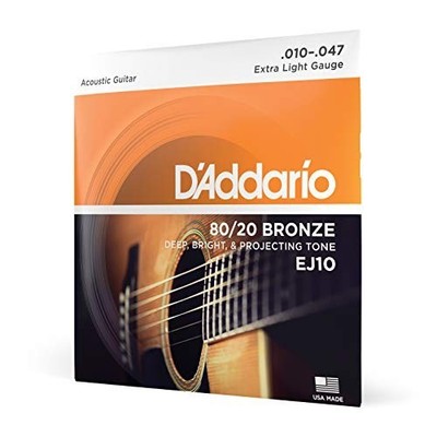 D'Addario Akustikgitarrensaiten - 80/20 Bronze - für 6-saitige Gitarren - tief