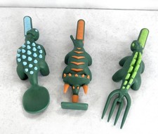 Constructive Eating Set of 3 Dino Eating Utensils for Kids and Toddlers