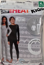 32 Degrees Heat Thermal Kids Long Sleeve Crew Legging Set Grey XLarge 16-18 NEW