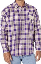 NWT Foco Mens Flannel Shirt Size S Washington Huskies Plaid Long Sleeves Purple