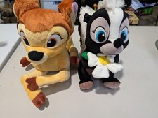 Disney Store Bambi And Flower Stuffies Plush 8 Inches