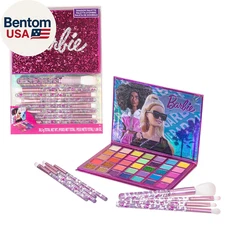 Barbie 35-Well Shadow Palette, Shimmery and Opaque Colors, Pigmented Blendable,