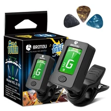 Clip On Guitar Tuner with Capo Digital LCD Tuner for Guitar Bass Ukulele Violin