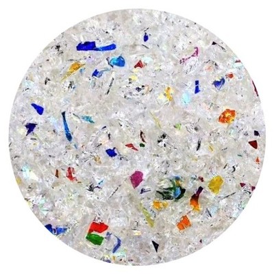 CBS Dichroic Float Glass Frit Flakes Rainbow Medium on Clear 1oz.Tube 82 COE