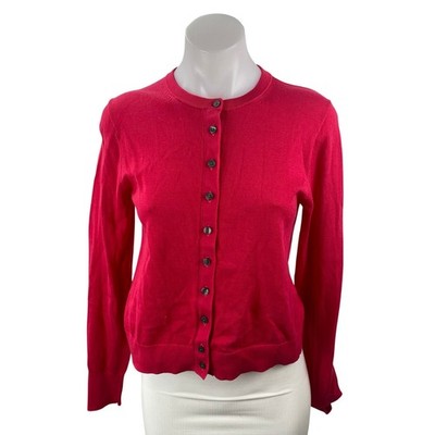 Madewell Women's Pink Crew Neck Long Sleeve Button Down Cardigan Sweater Top XS
