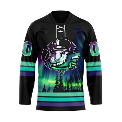  Bloomington Bison With Northern Lights Lace Hockey Shirt Fullsize