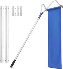 Snow Rake with Snow Slide and Wheels, 21.5 FT Adjustable Aluminum