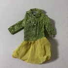 Vintage Barbie Fashion #1457 City Sparkler Green Metallic Dress