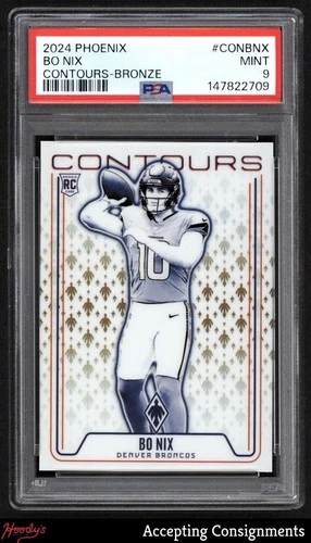 2024 Panini Phoenix Contours Bronze #10 Bo Nix RC ROOKIE 25/75 PSA 9 MINT