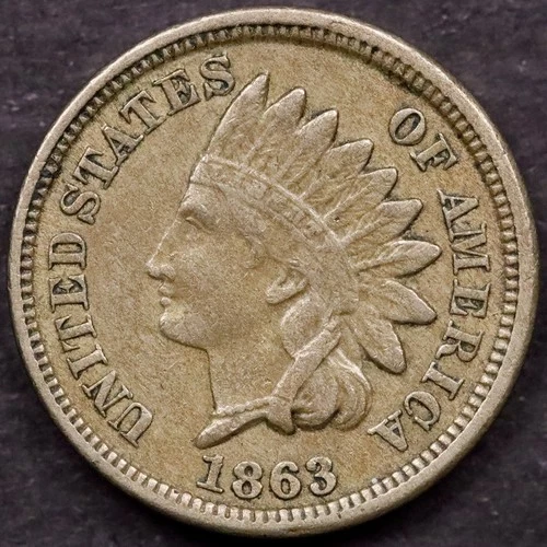 1863 1c Indian Head Cent - XF