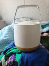 Vintage Ice Bucket Yellow & White Insulated Made in USA
