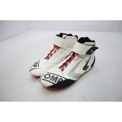 OMP One-S Racing Shoes Mens 12 White Leather FIA 8856-2000 Driving Boots