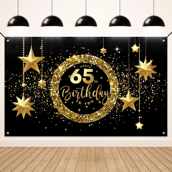 Koliphy 65. Geburtstag Banner, 65. Geburtstagsdeko FüR Mann Frau, Happy Birthday-image
