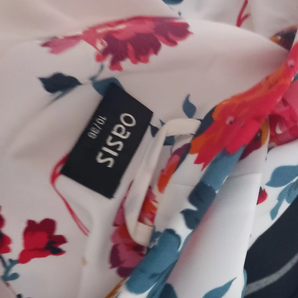 Women's Oasis Lightweight Pink red Floral Tailored Blazer Jacket Size UK 10 - Image 3 of 3