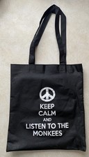 The Monkees Tote Bag Keep Calm And Listen To The Monkees Black Reusable Bag New