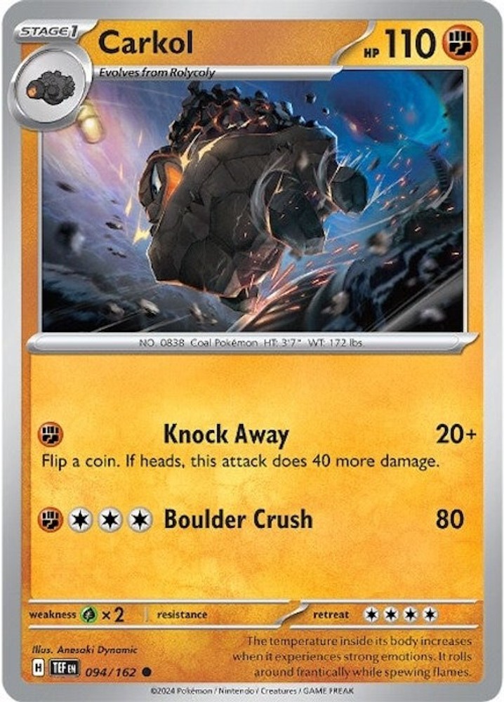 Pokemon Carkol 094/162 NM