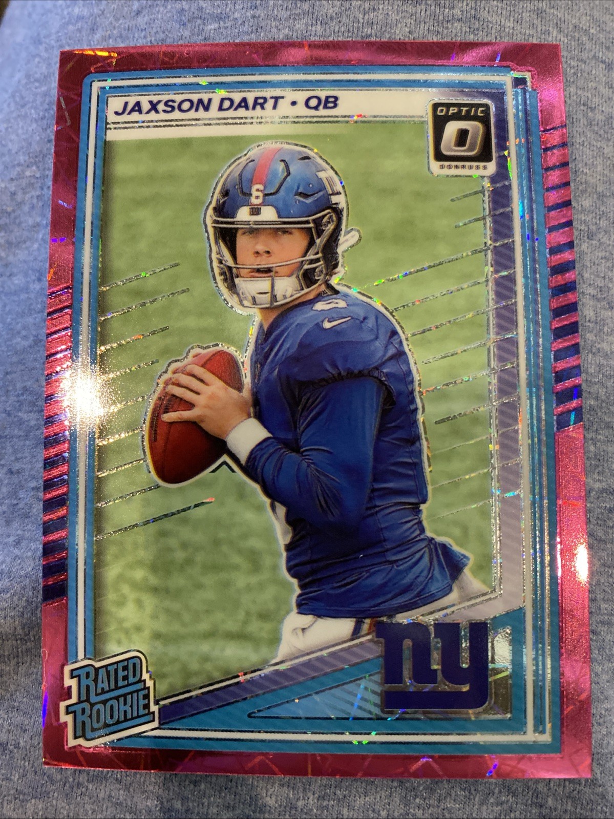 2025 Donruss Optic #273 Jaxson Dart Pink Velocity Rated Rookie /99 SSP RC Mint🔥