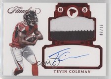 2017 Panini Flawless Patch Auto Ruby 7/15 Tevin Coleman #PA-TC Patch Auto 0fo5
