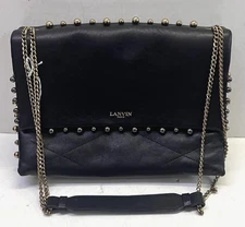 Lanvin Sugar Pearls Chain Strap Black Purse