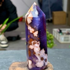 77G Natural Blue Cherry Blossoms agate Crystal Tower Quartz Mineral Specimen