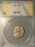 1947 5C Jefferson Nickel AU55 ANACS Certified Almost Uncirculated