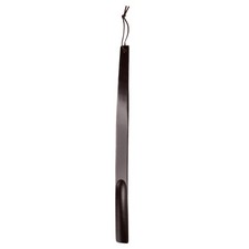 Wooden Shoe Horn 21.7" Straight Handle Shoe Helper Wood Shoehorns, Wine Red