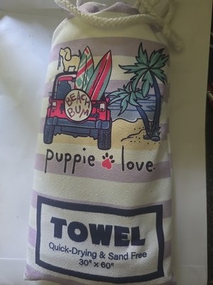 Puppie Love Quick Drying Towel New Purple