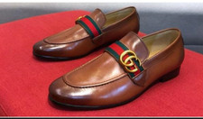 MENS HANDMADE, BROWN COLOR LEATHER OXFORD , SLIP FASHION, SHOES FOR MEN