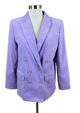 J Crew Alfie Blazer in Drapey Purple Corduroy Jacket Size 6 Career Academia