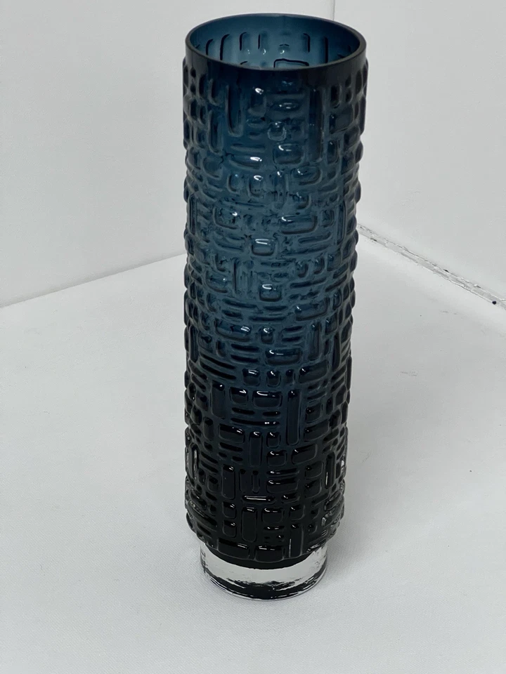 VASE Gral Glas Emil Funke 60er Jahre Mid Century Vintage Blau - Bild 2 von 4