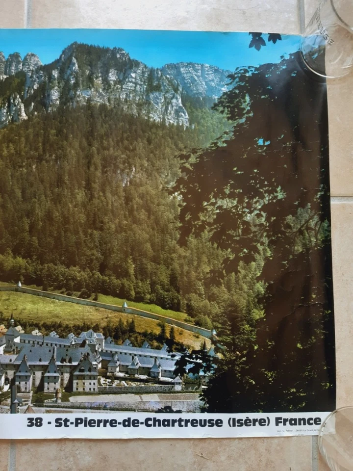 RARE Affiche poster original Monastère de la Grande Chartreuse vintage 1980's - Photo 4/4