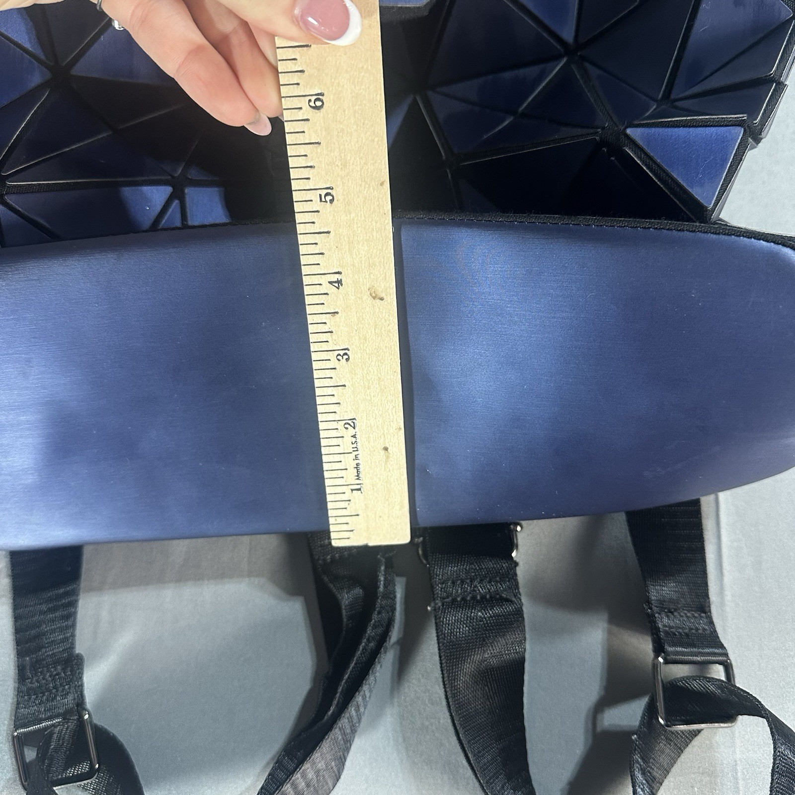 Geometric Prism Backpack Blue Foldable Origami St… - image 5