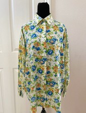 Vintage GIANNI VERSACE Floral Oversized Silk Blouse, Made In Italy, Signed