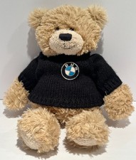 BMW Plush Honey Gund 15" Teddy Bear Black Knit Logo Sweater