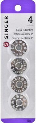 6 Pack Singer Metal Class 15 Bobbins-4/Pkg 2136