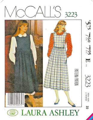 McCall's 3223 Misses Laura Ashley Jumper Vintage 1987 Pattern Uncut Size 10