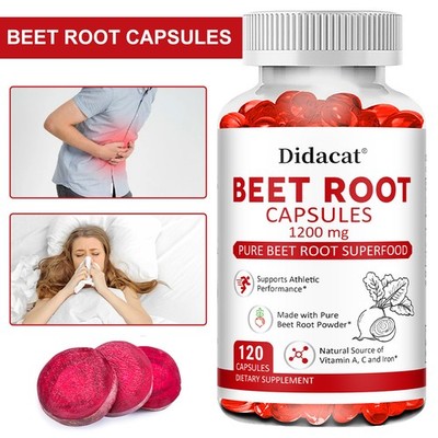 Beet Root 120 Caps,Boost Stamina,Healthy Blood Flow,Digestion & Immune Wellness